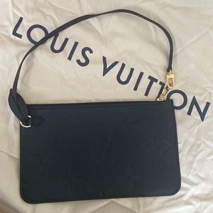 RARE Authentic Monogram Empreinte Nior Black Leather Wristlet